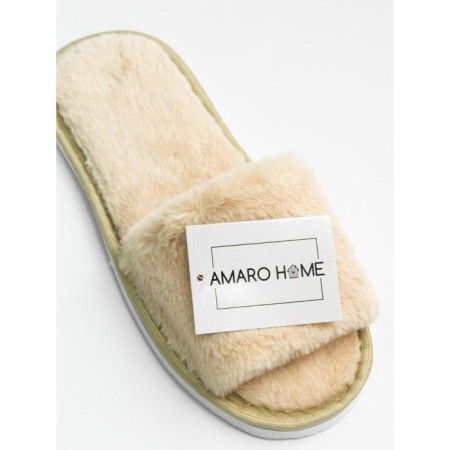 Women's slippers open nose, size 36-38, beige color-6