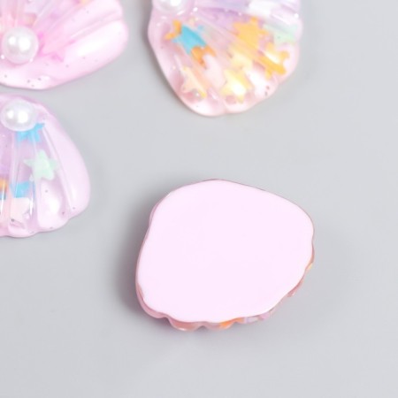 Decor for creativity plastic "A shell with stars" lilac 2.9x2.5 cm-1