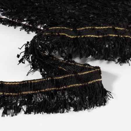 Decorative braid “Twydal”, one -sided, 35 mm, 5 ± 0.5 m, black color-1