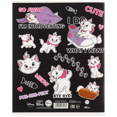 Notebook 48 sheets in a cage, cardboard cover, cats aristocrats-3