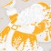 Plastic sticker "Santa Claus with gifts and deer" silver-gold 24x33 cm