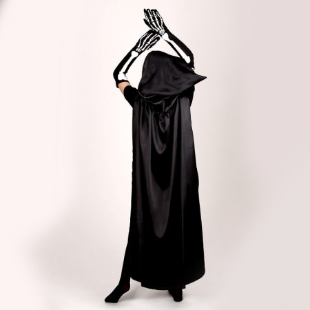 Carnival costume "Halloween Black", raincoat 120 cm, mask, golf, gloves-4