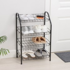 Shoe shelf collapsible, 4 tiers, 46 × 28 × 70 cm, black color