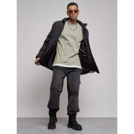 Extensive male winter park, size 58, black color-11