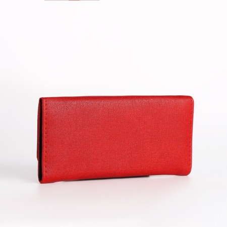 Women's wallet on the button, red color-1