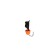 Mormyshka column black, lime of the eye + red bell, weight 1.5 g