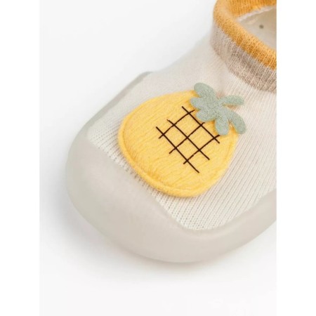 Botins-knees children's first step pure pineApple with a breathing sole, size 23, beige color-4