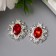 Decor for creativity Metal "Medallion Patal" Rubin Crystal Set 2 pcs 2.6x2.4 cm