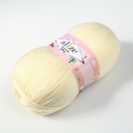 Yarn "Sekerim Bebe" 100% acrylic 320m/100g (01 cream)-1