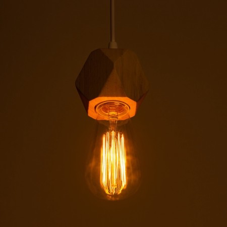 Suspension lamp "Claud" polyhedron 1x40W E27 white 5x6.5x95cm-3