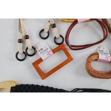 Handles for the bag wooden, 15 × 8 cm, 2 pcs, the color is light brown-4
