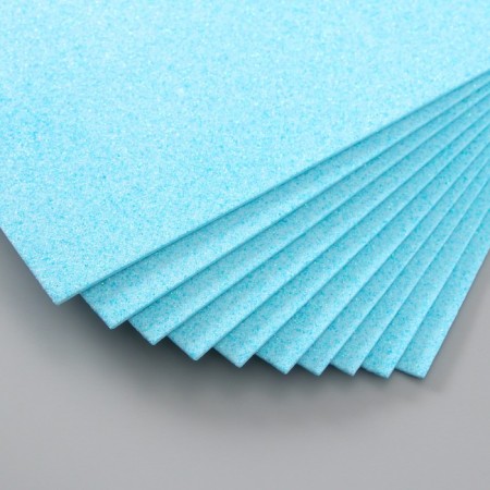 Foamiran glitter 2 mm, 20x30 cm, light blue-2