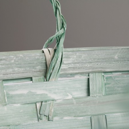 Wicker basket, d26 x 13 x 11 cm, green, bamboo-3