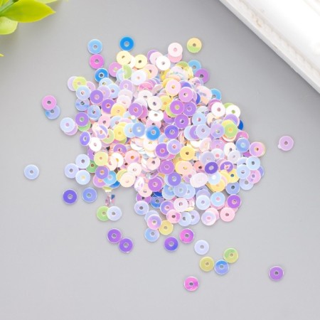 Sequins "flat. Brill of gold. Tender rainbow" set of 10 g D-4 mm