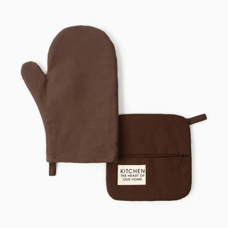 Kitchen kitchen kit, color. Brown, mittens of 18x29 cm, 19x19 cm