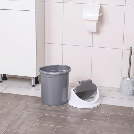 A bucket with a floating lid, 8 l, white/gray color-3