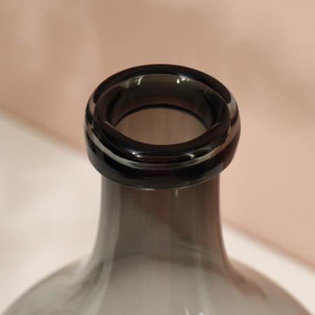 Vase for flowers bottle "Surmna" from transparent gray glass 29 x 16 x 16 cm-5