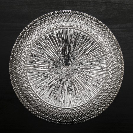 Glass of glass substitution “Morion”, D = 27 cm, black pink color with silver-3