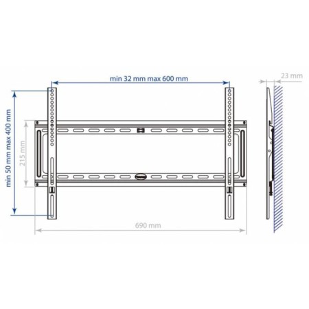 Kromax Ideal-1 Black 32 "-90" Max.55kg, wall-mounted bracket-1