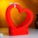 Kashpo wooden-heart "Dream", 24x10x27.5 cm, oak, red