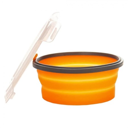 Folding container with a lid, 550 ml, orange color-1