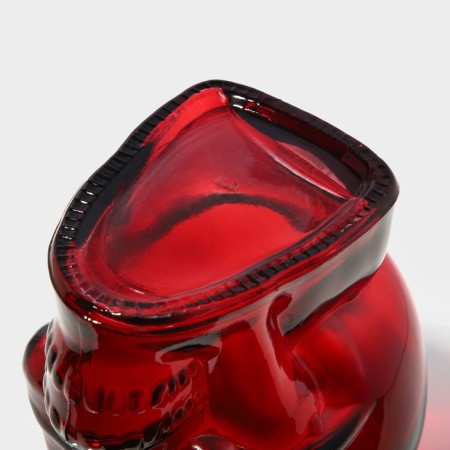 Glass bottle "Skull", 0.77 l, red color-7