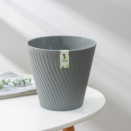 Kashpo for flowers with an insert "Louis", 2.7 l, color gray color-4