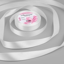 Satin tape, 20 mm × 23 ± 1 m, white color No. 01