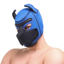 Mask for BDSM Oka-Fucks Puppy Play, Neoprene, Size OS, Blue