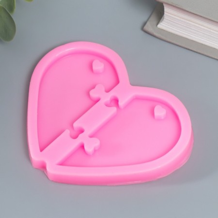 Mold Silicon "Heart-Puzzle" 2 parts-1