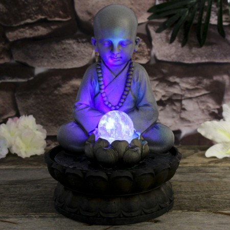 Table Polystone Fountain from the Network Light "Little Buddha - Meditation" 30x20x20 cm-5