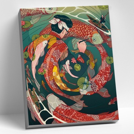 Picture on the numbers "Japanese engraving", 40 × 50 cm, 21 color