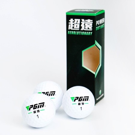 Golf balls "Power Distance" PGM, two -component, d = 4.3 cm, set 3 pcs