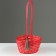 Wicker basket, d19 x 9 x 32 cm, pink, bamboo