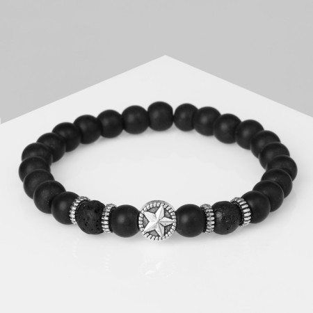 Bracelet Unisex "Success Success" star, black color in black silver, d = 7 cm