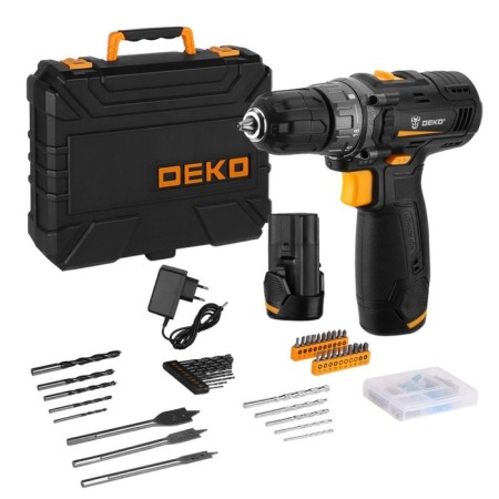 DRAST-SURVERUPET DEKO GCD12DU3 SET5, 12 V, 2x1.5 Ah, case + set of tools 92 pcs.