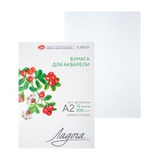 Watercolor paper in the A2 folder, Ladoga, 12 sheets, 200 g/m2, medium -grained, (252781934)