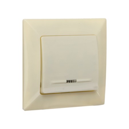 Luazon Lighting "Antei" switch, 10 A, 1 key, with backlight, hidden beige-1