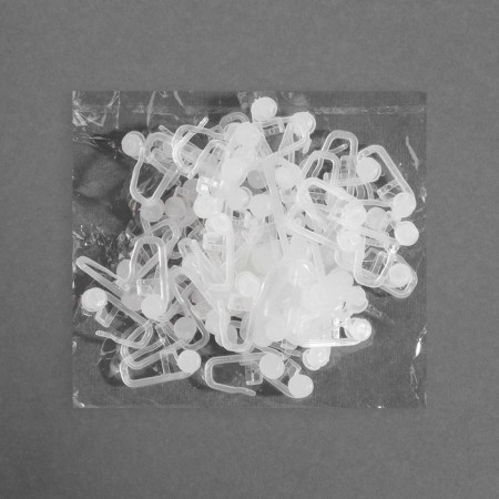 Hook for curtains, a clip with a lock, 2.7 × 1.1 cm, white color-1