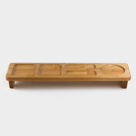 Table - an organizer for serving with handles and on the legs of ADELICA, 54.5 × 14 × 6 cm, birch-3