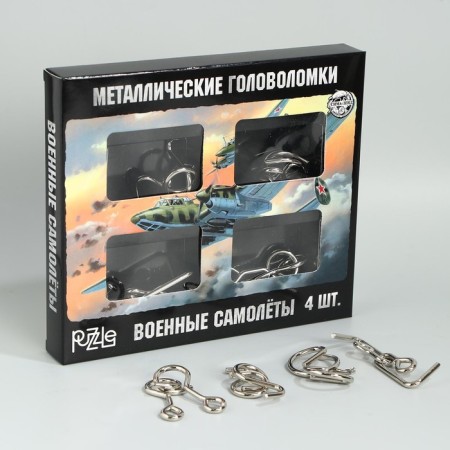 Set of puzzle "Military aircraft" 4pcs-2