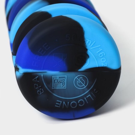 A bottle of water is folding, 500 ml, silicone, 7 × 21 cm, blue color-6