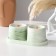 Candles in concrete on the stand "Loft", soy wax, wooden wick, white-green