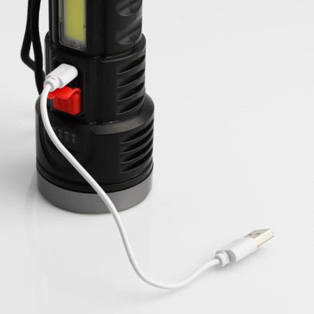 Manual battery flashlight, 3 W+3 W, 1200 mAh, COB, charge indicator-2