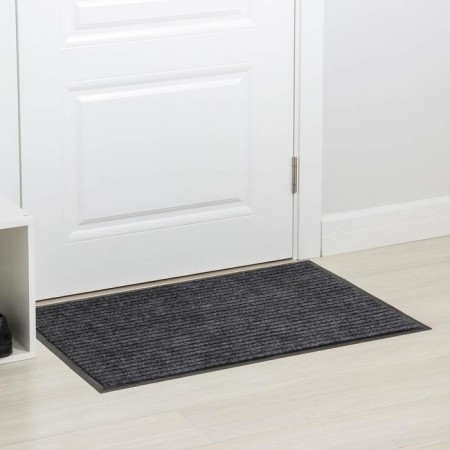 Moisted rug -drinking ribbed "Barrier", 60 × 90 cm, color gray color-1