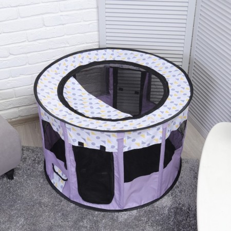 An animal aviary, a tent with a pattern, round, 90 x 55 cm, purple-1