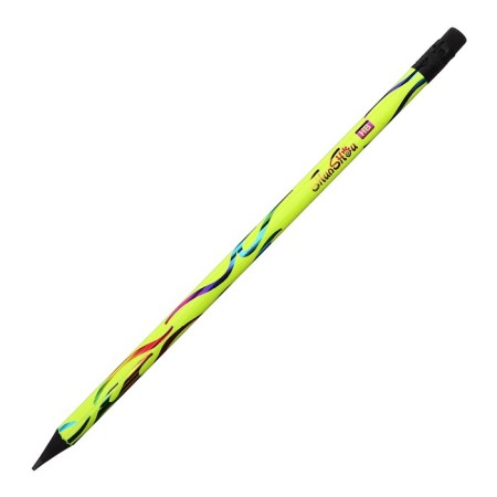 Pencil of the Black -Graph "Waves", the hardness of HB, with an eraser, sharpened, mix-3