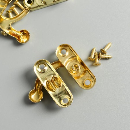 Castle Metal for the box "hook" gold set 4 pcs 2.7x2.5 cm-1