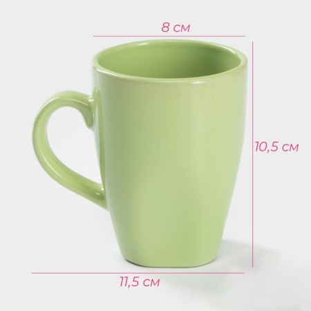Ceramic share mug "Pastel", 280 ml, green color-2