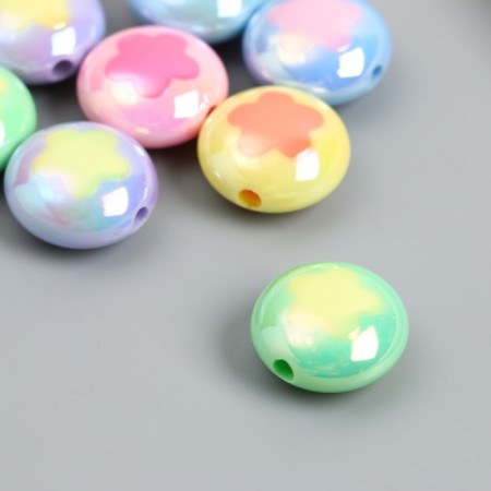 Busina Plastic "Flat ball. Flower" Gloss Povar Mix 1.7x1.7 cm-1